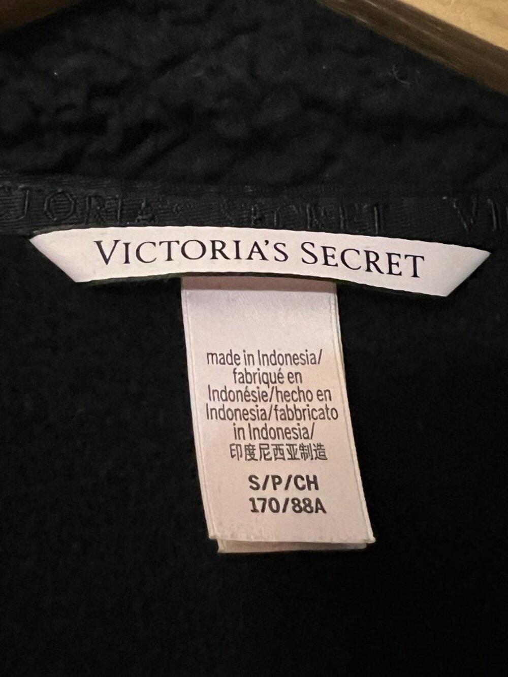 Victoria's Secret Black Sherpa Collar Half Zip Cropped Sweatshirt S Fleece Cozy - Picture 7 of 9